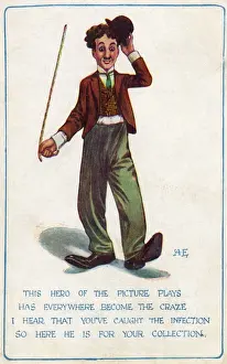 Charlie Prints: Caricature of Movie Star Charlie Chaplin