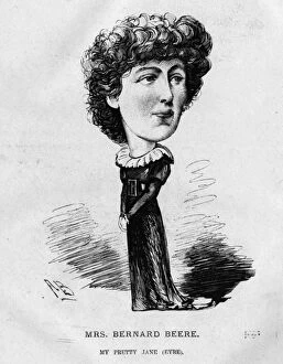 Images Dated 11th February 2016: Caricature of Mrs Bernard Beere, English actress