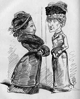Spiritualist Gallery: Caricature of Mrs Fletcher and Mrs Hart-Davies