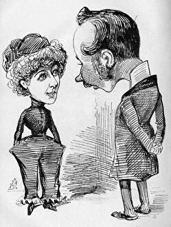 Ledger Collection: Caricature of Nellie Farren and Edward Ledger