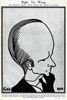 Caricature of Norman Angell, writer and politician