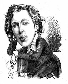 Caricature of Oscar Wilde, Irish poet and playwright