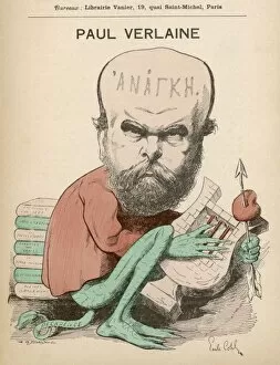 Anarchy Gallery: Caricature of Paul Verlaine, French poet
