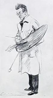 Kelly Prints: Caricature of Sir Gerald Festus Kelly (1879-1972), British portrait painter. Date: 1934