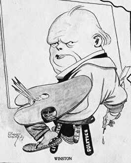 Images Dated 3rd January 2017: Caricature, Winston Churchill the artist