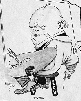Images Dated 3rd January 2017: Caricature, Winston Churchill the artist