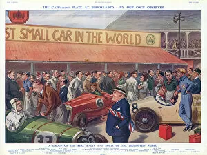 Caricatures Collection: Caricatures at Brooklands by The Tout