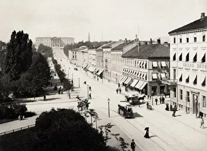 Oslo Prints: Carl Johans Street, Christiania, Oslo, Norway