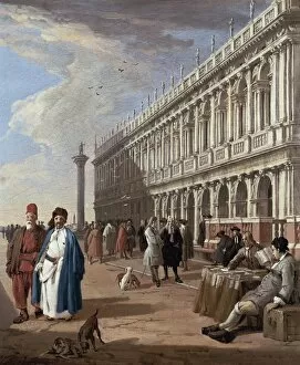 Luca Collection: Carlevaris, Luca. Venice: The Piazzetta. 18th