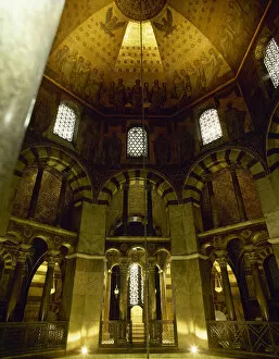 Aachen Collection: Carlolingian art. Germany. Aachen Cathedral. Palatine Chapel