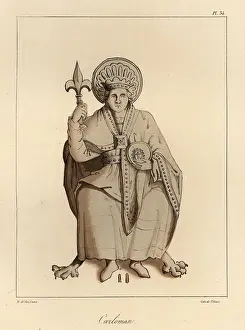 Bossange Prints: Carloman I, King of the Franks, younger brother of Charlemagne