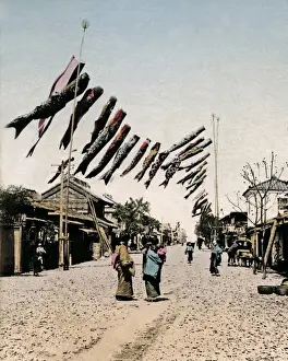 Kite Prints: Carp banners, Japan