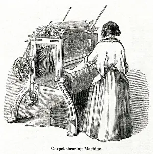 Automation Prints: Carpet shearing machine in a Glasgow carpet factory