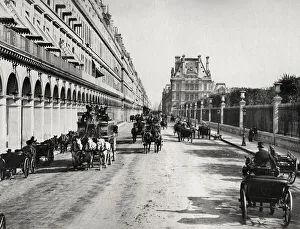 Carriage traffic on the Rue de Rivoli, Paris, France
