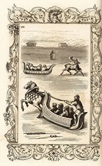 Lapps Prints: Carriages (sledges) for travel in the Far North, 16th century