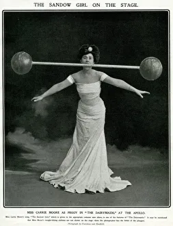 Moore Collection: Carrie Moore, The Sandow Girl on stage