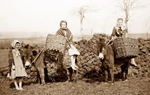 Carrying turf, Co Mayo, West of Ireland, early 1900s