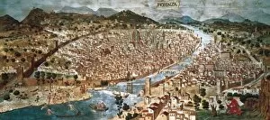 Florence Collection: Carta della Catena. View of Florence in 1490