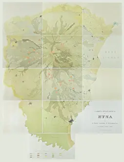 Eruptions Prints: Carta geologica dell Etna (Waltershausen 1836-1843)