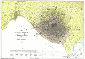 Mont Prints: Carte geologique et topographique du Mont Vesuve
