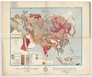 Carte Prints: Carte tectonique de l'Eurasie (Argand, 1928)