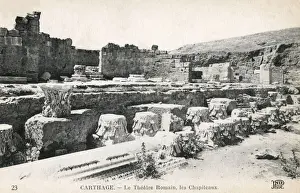 Carthage Prints: Carthage, Tunisia - The Roman Theatre - Corinthian Capitals