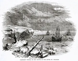 Images Dated 14th December 2018: Cartiers Ship at the Mouth of the St. Charles River