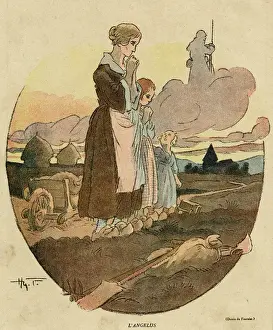 Farmhouse Prints: Cartoon, The Angelus, WW1