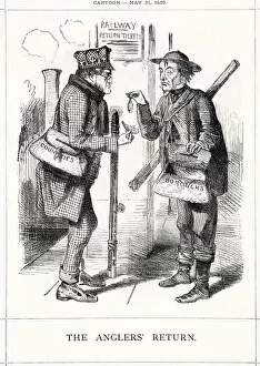 Disraeli Gallery: Cartoon, The Anglers Return (Derby and Disraeli)