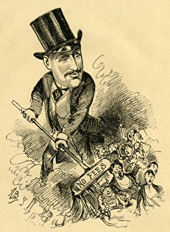 Cartoon, Augustus Harris, British actor and dramatist Cartoon, Augustus Harris, British actor and dramatist