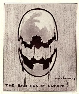 Eggshell Prints: Cartoon, The Bad Egg of Europe! by Victor Hicks