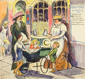 Extravagant Collection: Cartoon, Bad Form in Dress, by Rodo Pissarro, WW1
