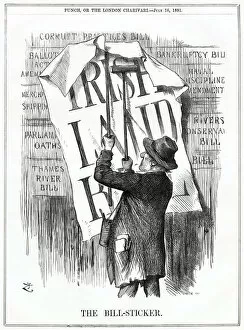 Images Dated 6th February 2020: Cartoon, The Bill-Sticker (Gladstone and Irish Land Bill)