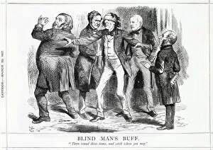 Cartoon, Blind Man's Buff (Disraeli and Reform)