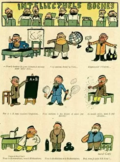 Cartoon, Boche intellectuals, WW1
