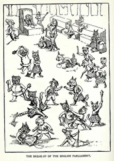Cartoon, The Break-Up of the English Parliament