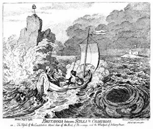 1793 Collection: Cartoon, Britannia between Scylla & Charybdis