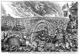 Cartoon, British Tars, towing the Danish Fleet into Harbour
