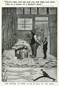 Cartoon, The Censor at Work, WW1