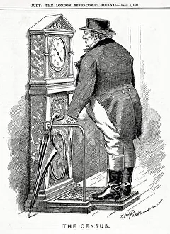 Parkinson Prints: Cartoon, The Census, John Bull on a weighing machine