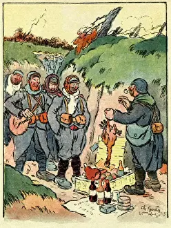 Hamper Prints: Cartoon, Christmas preparations, WW1
