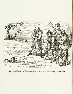 Images Dated 8th July 2014: Cartoon of clay-diggers / peasants and mole