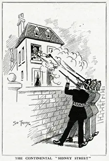 Upstairs Prints: Cartoon, The Continental Sidney Street, WW1