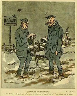 Images Dated 16th October 2015: Cartoon, Cushy job, WW1