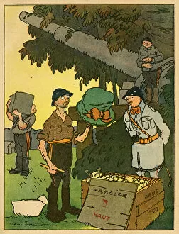 Cartoon, A delivery mistake, WW1