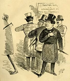 Cartoon, departure of Henry Irving for America