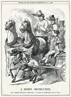 Cartoon, A Derby Obstruction (Disraeli versus Liberal Party)