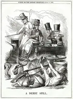 Cartoon, A Derby Spill (Disraeli versus Liberal Party)