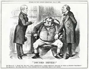 Disraeli Gallery: Cartoon, Doctors Differ! (Gladstone and Disraeli)