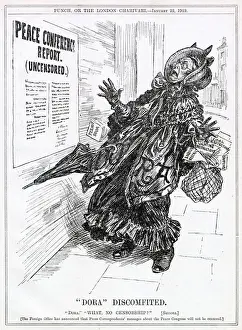 Dora Prints: Cartoon, Dora Discomfited -- when peace returns after the end of World War One
